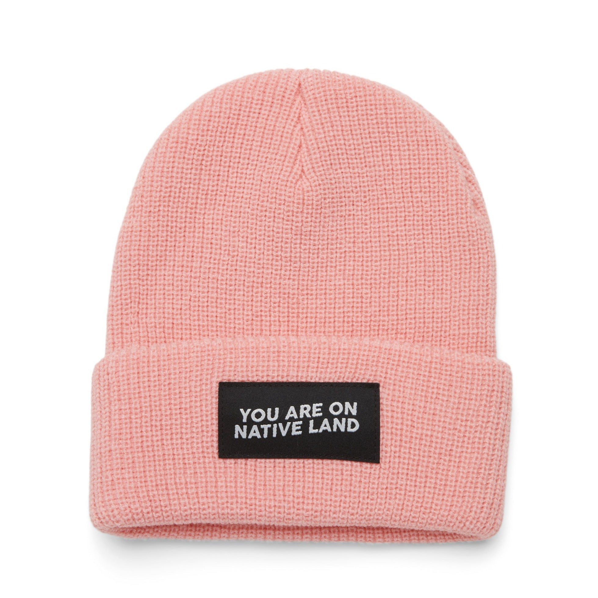 'YOU ARE ON NATIVE LAND' RIBBED BEANIE